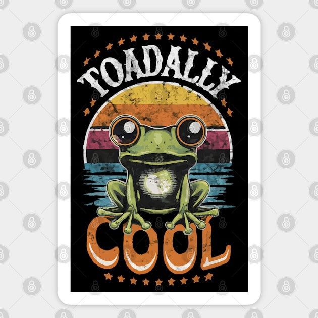 Toadally Cool Retro Cute Toad Pun Magnet by rn-eshop